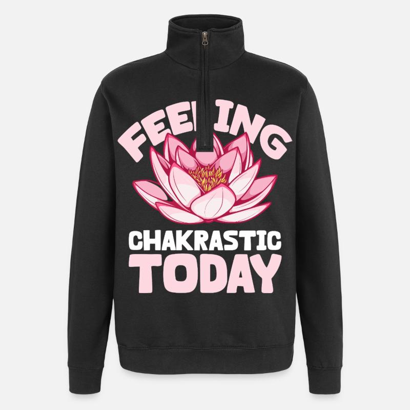 Chakra Feeling - Gute Energie - Quarter-Zip-Sweatshirt - Schwarz