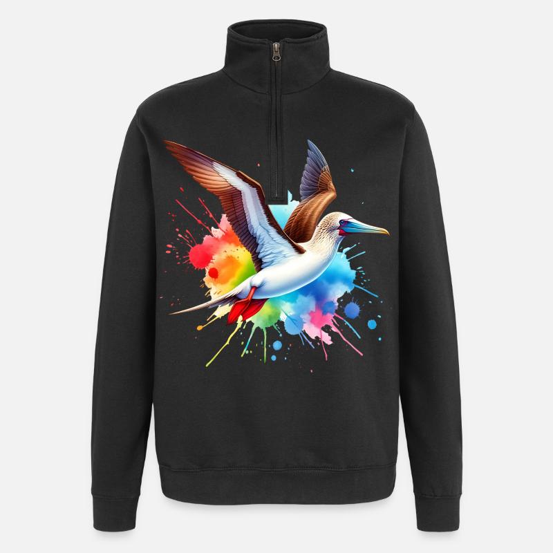 Red-footed booby gift - Quarter-Zip Sweatshirt - black