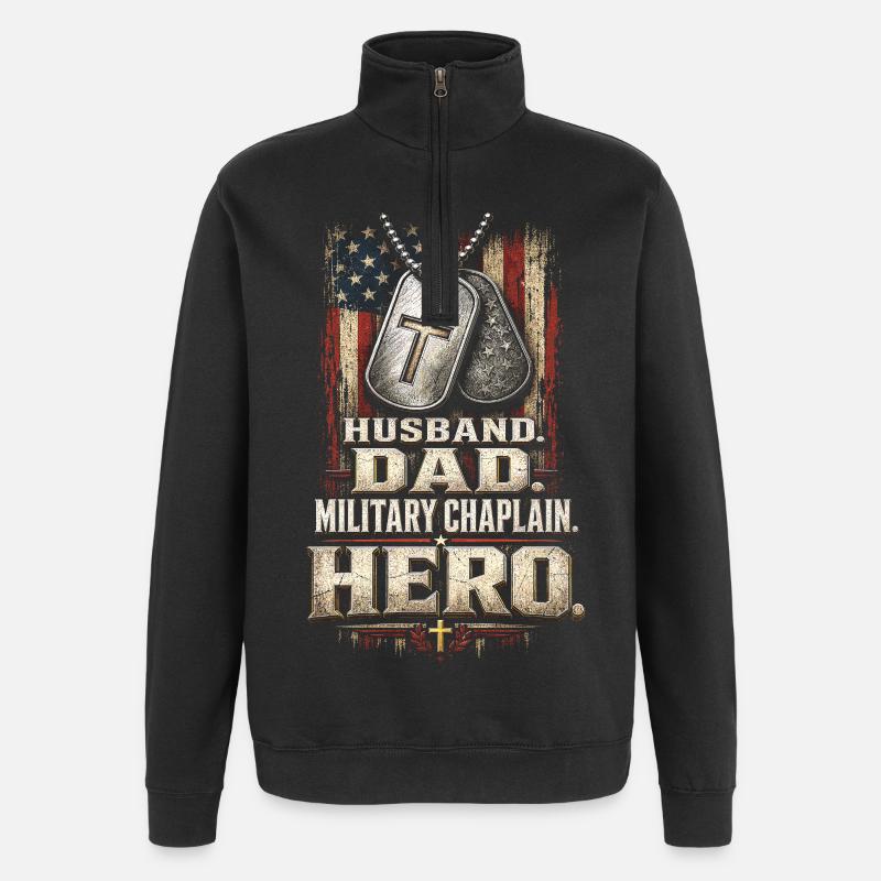 Chaplain, cleric, pastor - Quarter-Zip Sweatshirt - black