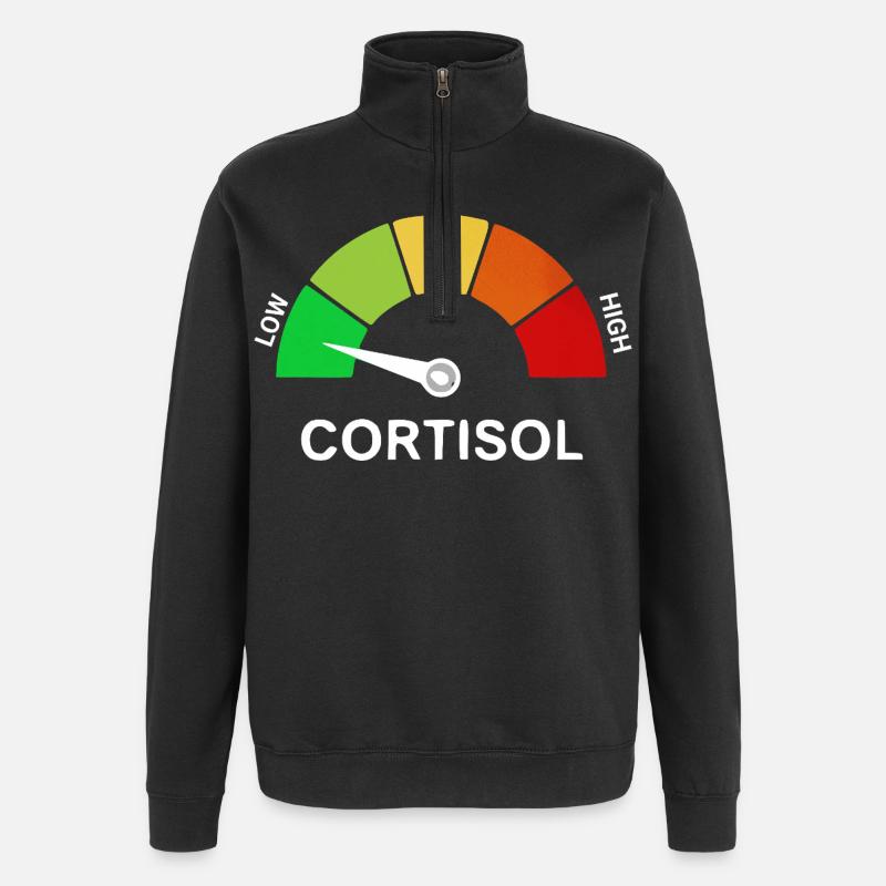 Low Cortisol Scale - Quarter-Zip Sweatshirt - black