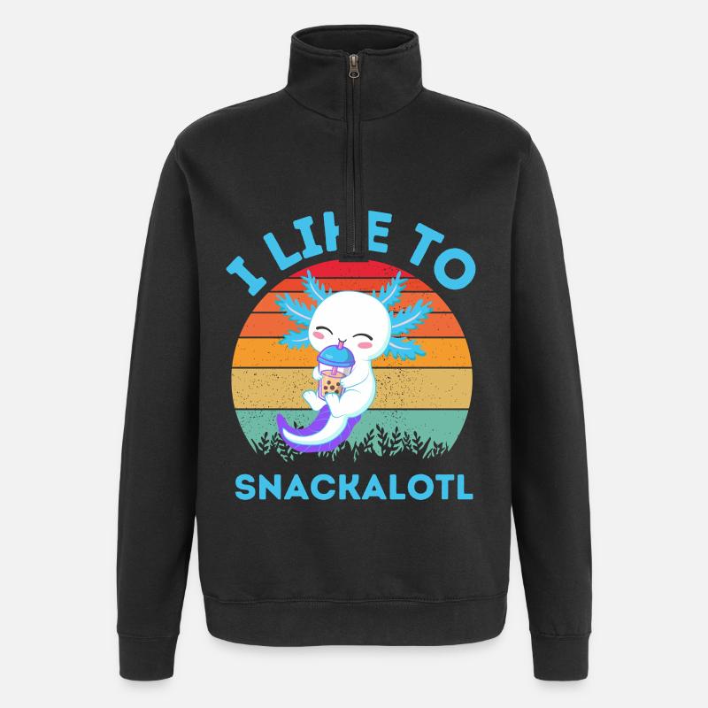 Kawaii Snackheld Bubble Tea - Quarter-Zip Sweatshirt - black