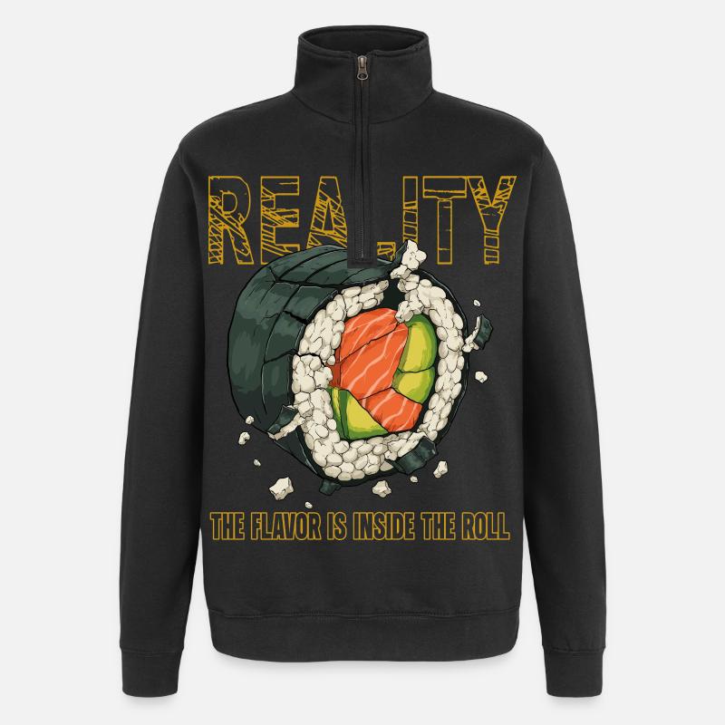 Sushi Roll Reality Innerer Geschmack - Quarter-Zip-Sweatshirt - Schwarz