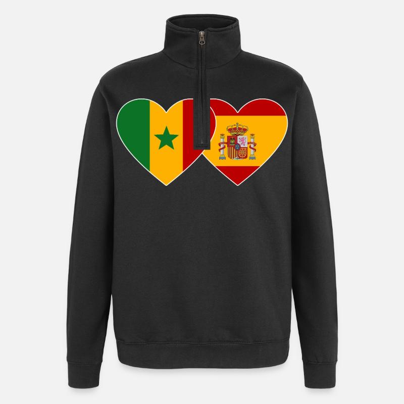 Fusion Heartlove Sénégal-Espagne - Sweat à zip 1/4 - noir