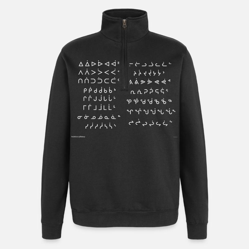 Syllabaires inuktitut - Sweat à zip 1/4 - noir