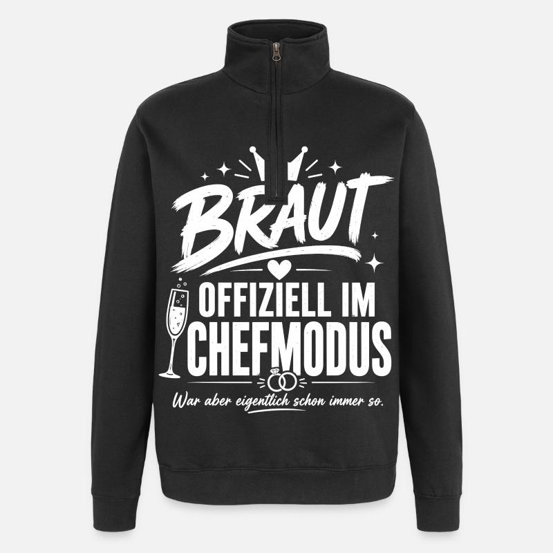 Braut im Chefmodus - Quarter-Zip-Sweatshirt - Schwarz