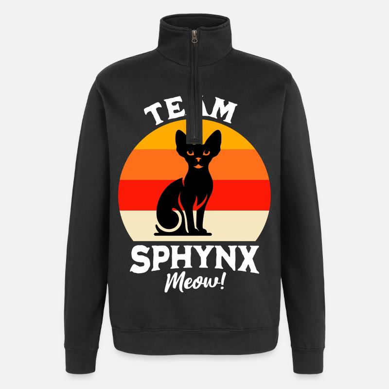 Team Sphynxkatze - Quarter-Zip-Sweatshirt - Schwarz