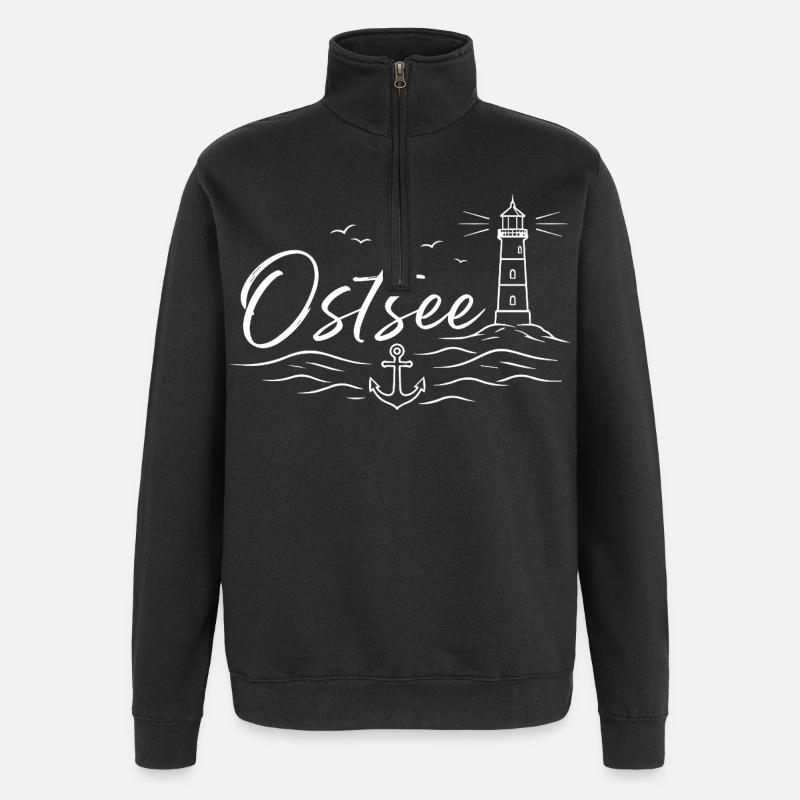 Ostsee - Quarter-Zip-Sweatshirt - Schwarz