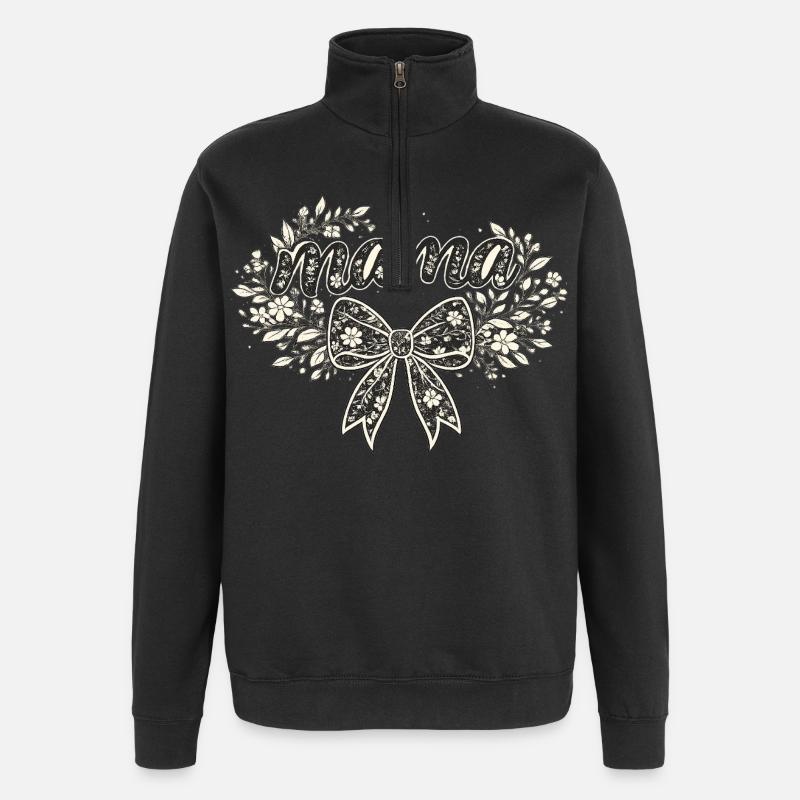 Mama-Geschenk: Retro-Mama-Visualisierung - Quarter-Zip-Sweatshirt - Schwarz