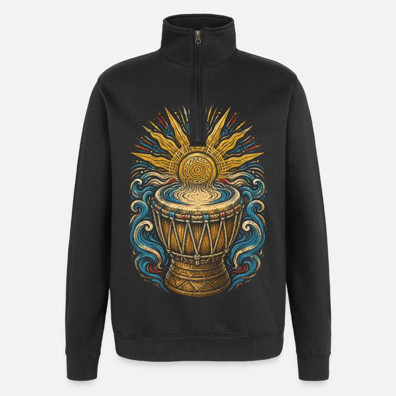Belize Belizische Wurzel - Quarter-Zip-Sweatshirt - Schwarz