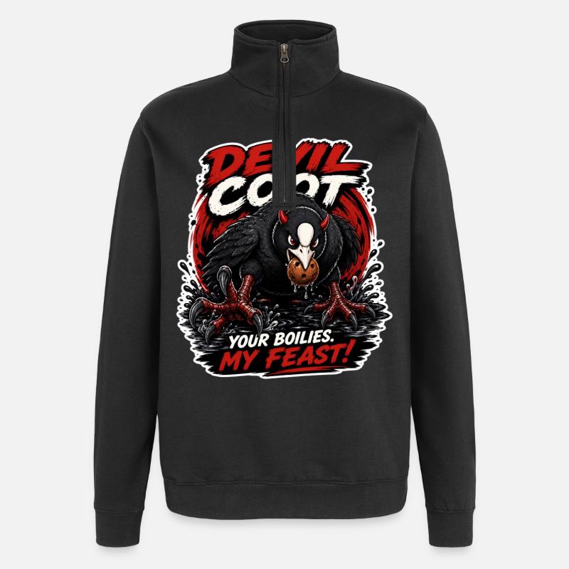 Devil Coot Boilie Thief Karpfenfischen - Quarter-Zip-Sweatshirt - Schwarz