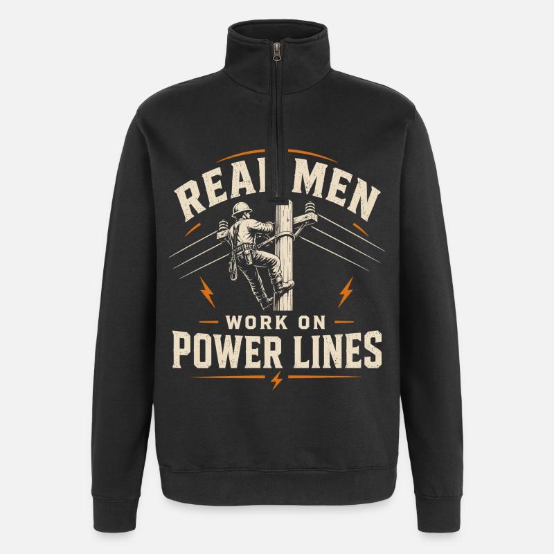Electrician Engineer Technology Cable Design - Quarter-Zip Sweatshirt - black