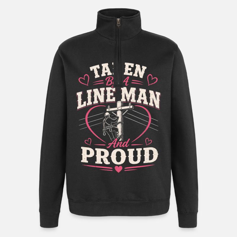 Épouse de Fier Lineman Câble - Sweat à zip 1/4 - noir