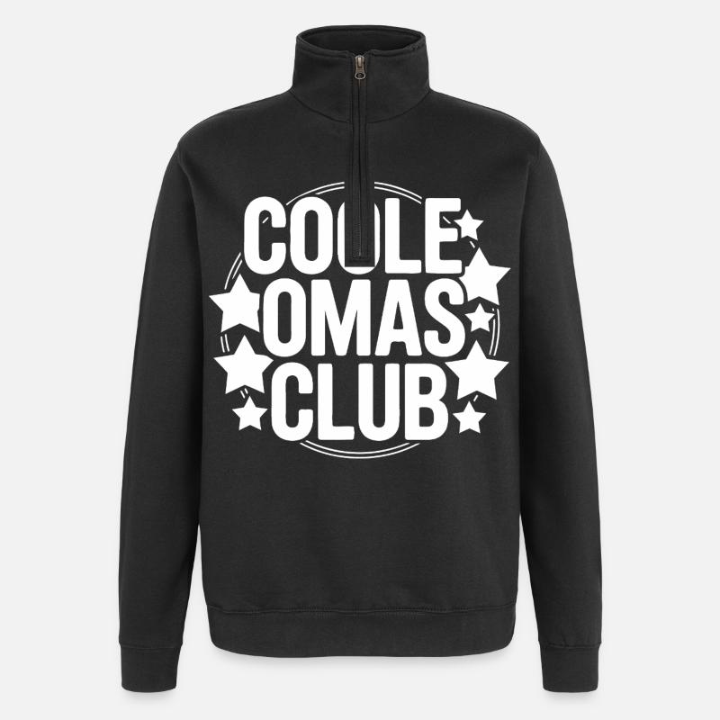Coole Omas Club - Quarter-Zip-Sweatshirt - Schwarz