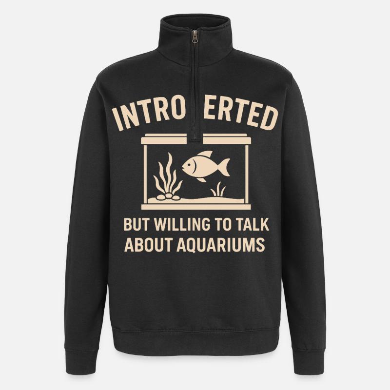 Aquarium Introvert Pisces Shirt - Quarter-Zip Sweatshirt - black