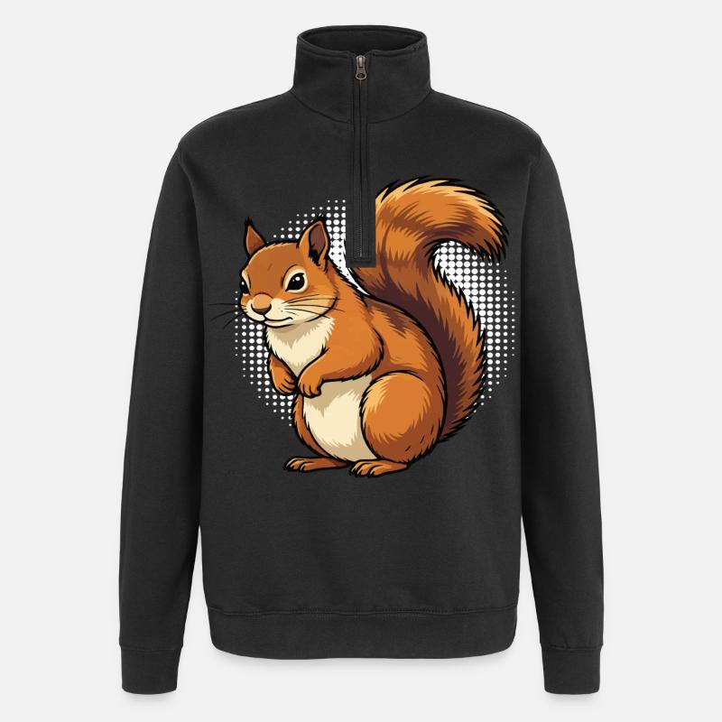 Squirrel Squirrel Squirrel Lover Rodent - Quarter-Zip Sweatshirt - black