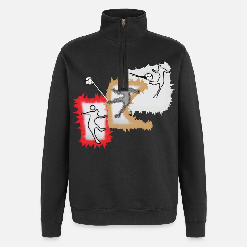 Dynamischer Ballspieler - Quarter-Zip-Sweatshirt - Schwarz