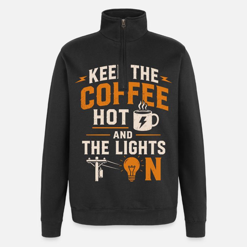 Fleißiger Monteur Kaffeesüchtig - Quarter-Zip-Sweatshirt - Schwarz