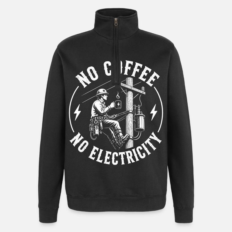 Pas d’alimentation sans café - Sweat à zip 1/4 - noir