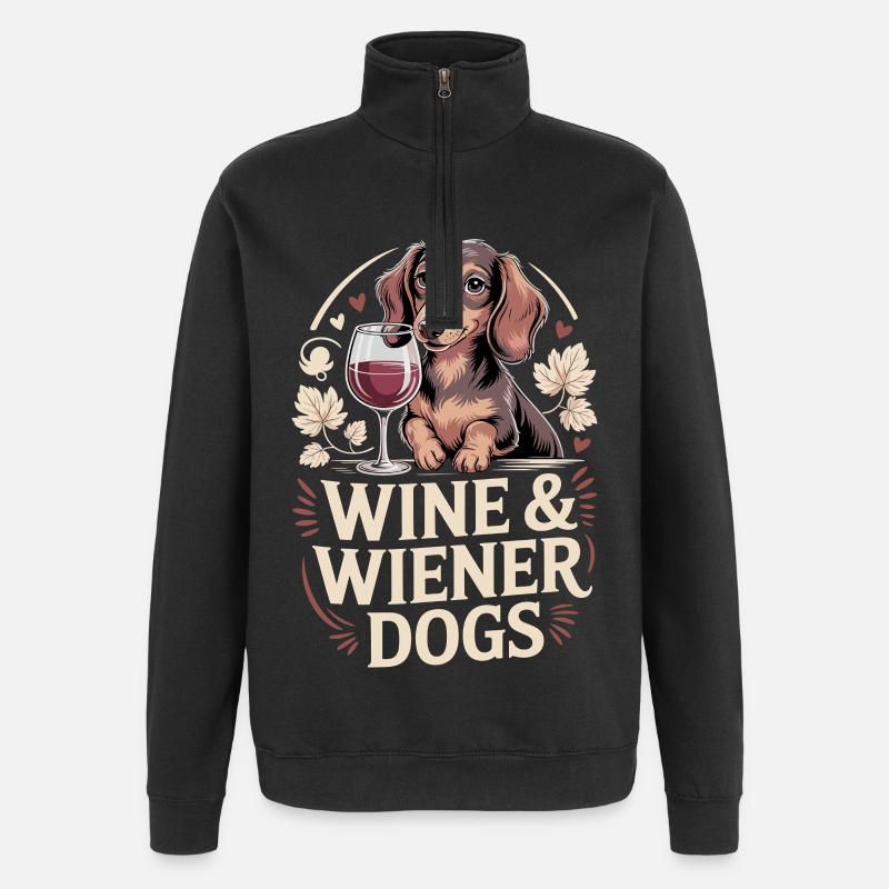 Vin & Chiens viennois - Sweat à zip 1/4 - noir