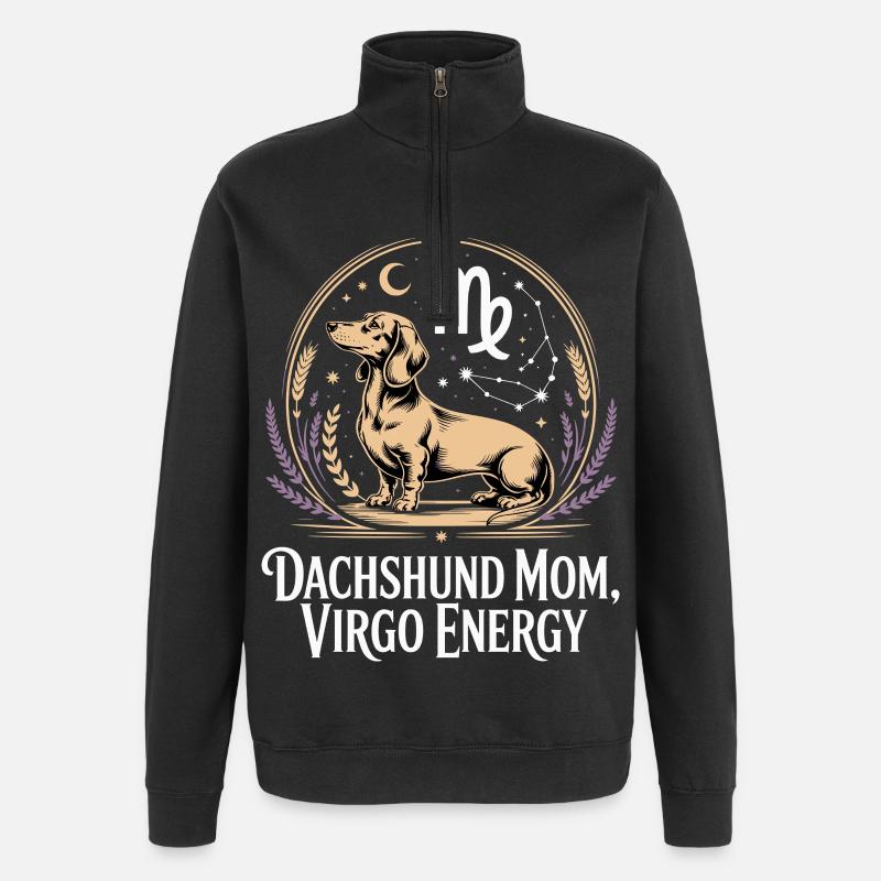Maman teckel vierge - Sweat à zip 1/4 - noir