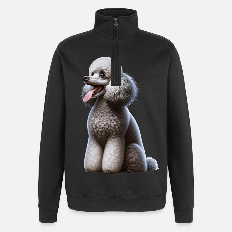 Pudel Poodle - Quarter-Zip-Sweatshirt - Schwarz