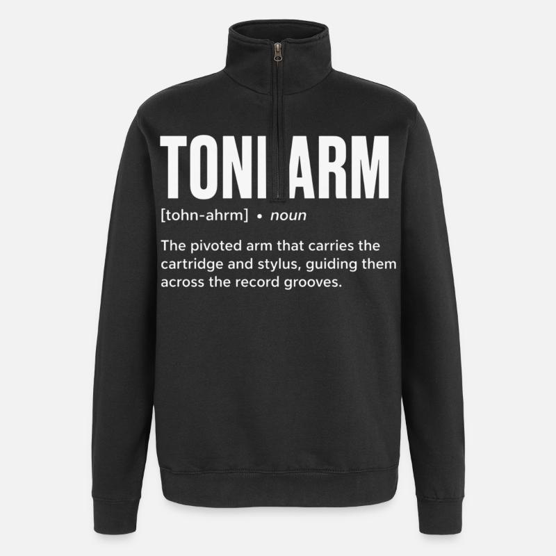 Anatomie des Klangs Tonarm-Definition - Quarter-Zip-Sweatshirt - Schwarz
