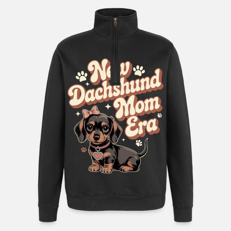 Ère des Teckels Mama - Sweat à zip 1/4 - noir