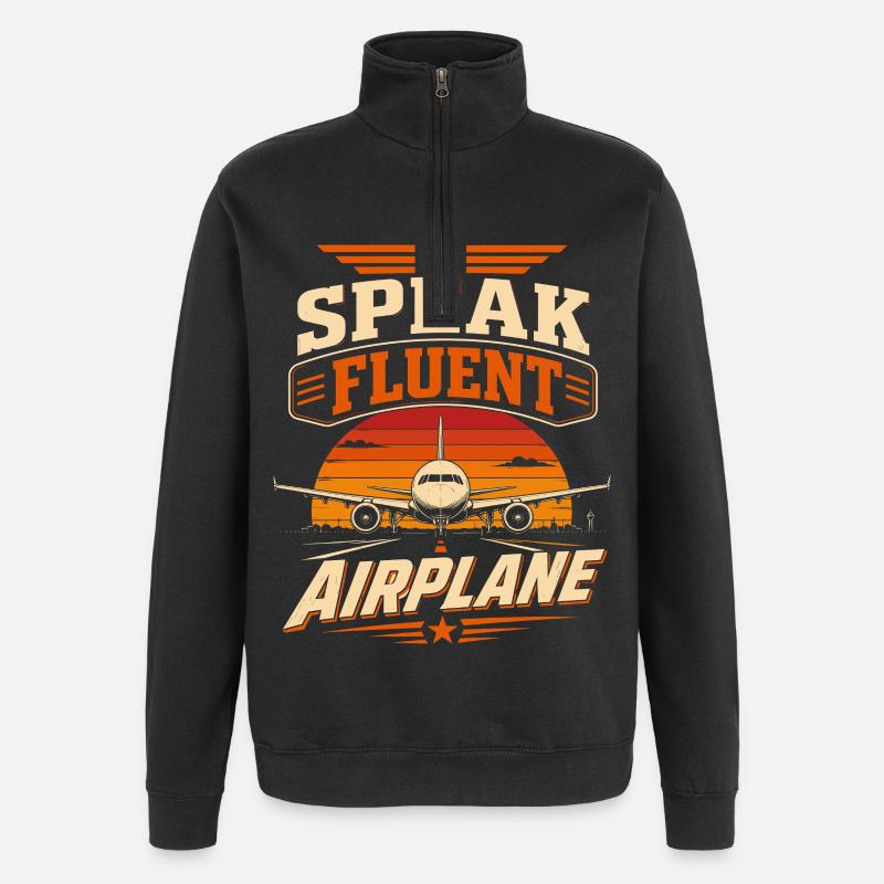 Flugzeug Mechanik Technik Und Luftfahrt - Quarter-Zip-Sweatshirt - Schwarz