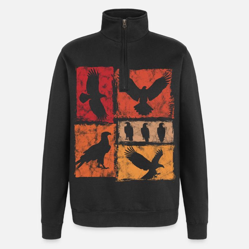 Eagle Retro Animal Print - Sweat à zip 1/4 - noir