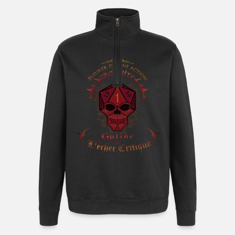 Echec critique - Sweat à zip 1/4 - noir