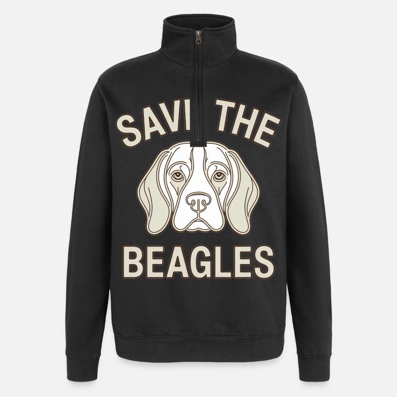 Sauvez les Beagle - Sweat à zip 1/4 - noir
