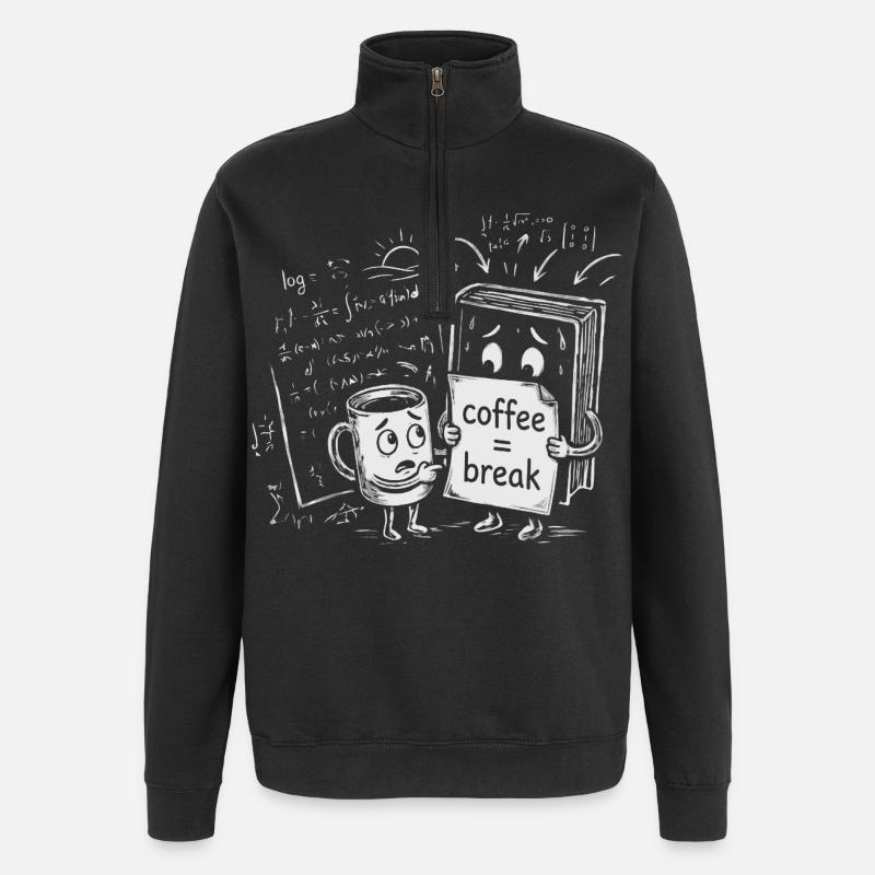 Wissens-Chaos: Coffee Break Büro Geschenk - Quarter-Zip-Sweatshirt - Schwarz
