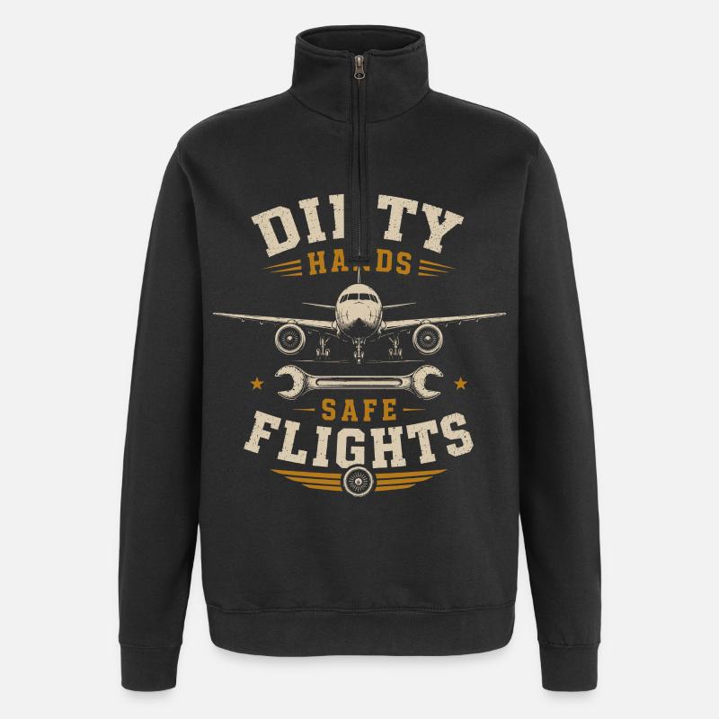 Aircraft Engineer Technology and Maintenance - Quarter-Zip Sweatshirt - black