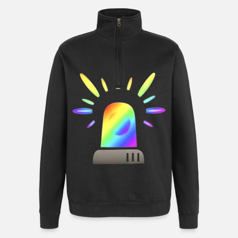 Regenbogen Sirene Warnleuchte - Quarter-Zip-Sweatshirt - Schwarz