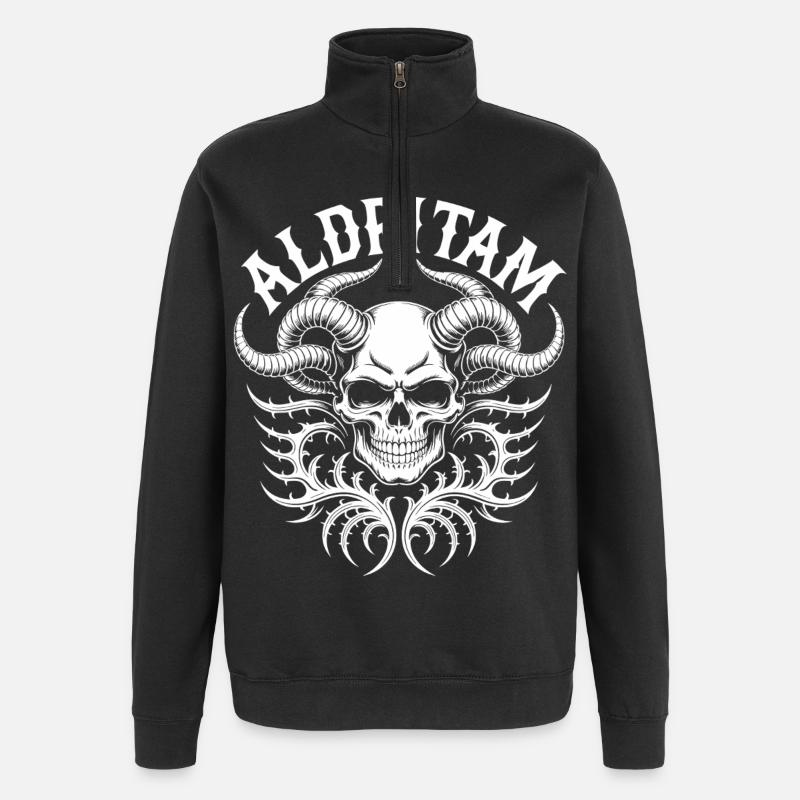 Eldritch Skull Tentacles - Quarter-Zip Sweatshirt - black