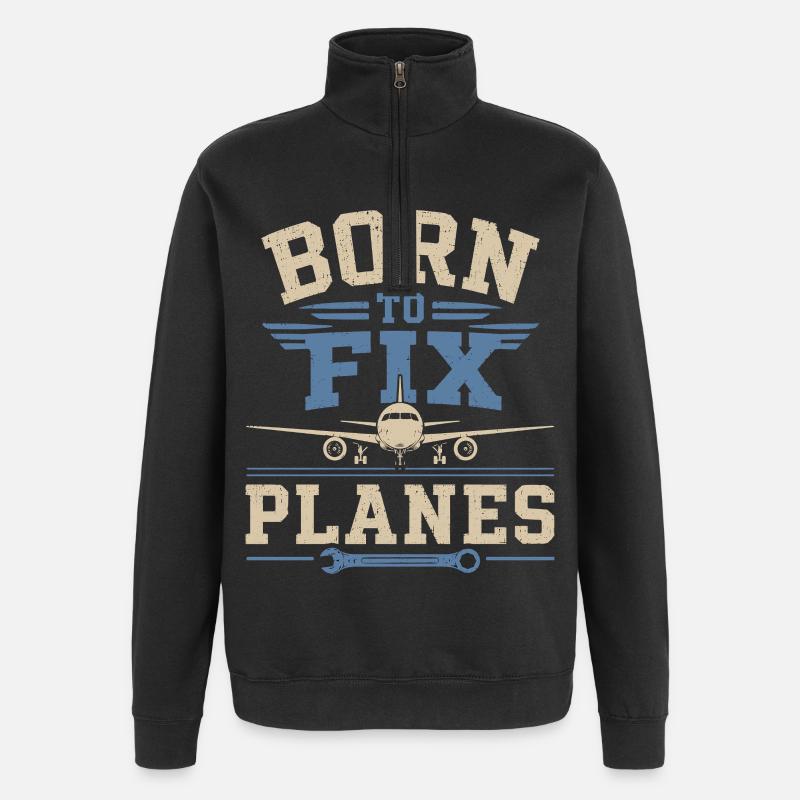 Luftfahrt Ingenieur Flugzeugtechnik Wartung - Quarter-Zip-Sweatshirt - Schwarz