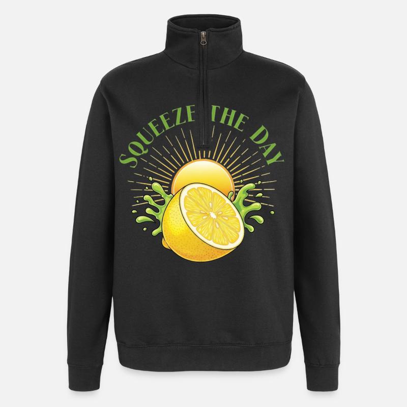 Pressez le jour Lemon Splash - Sweat à zip 1/4 - noir