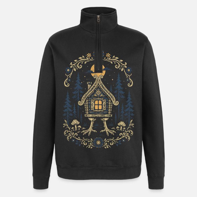 Baba Yaga Hut - Quarter-Zip Sweatshirt - black