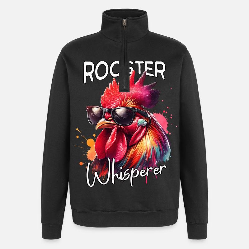 Hahn Flüsterer - Quarter-Zip-Sweatshirt - Schwarz