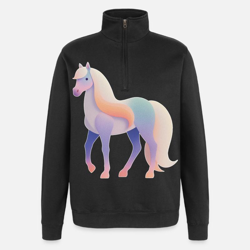 Cheval - Sweat à zip 1/4 - noir