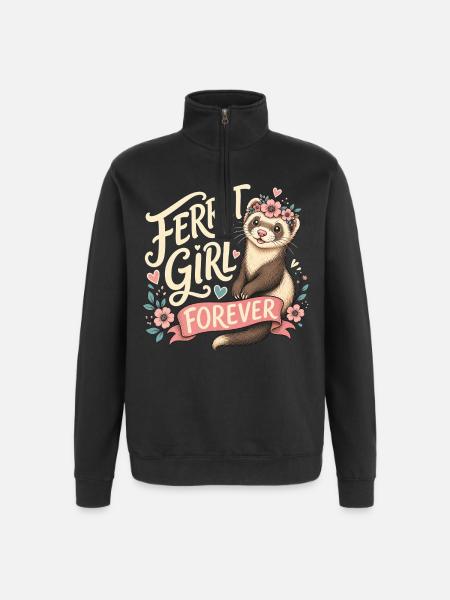 FILLE FURET POUR TOUJOURS - Sweat à zip 1/4 - noir