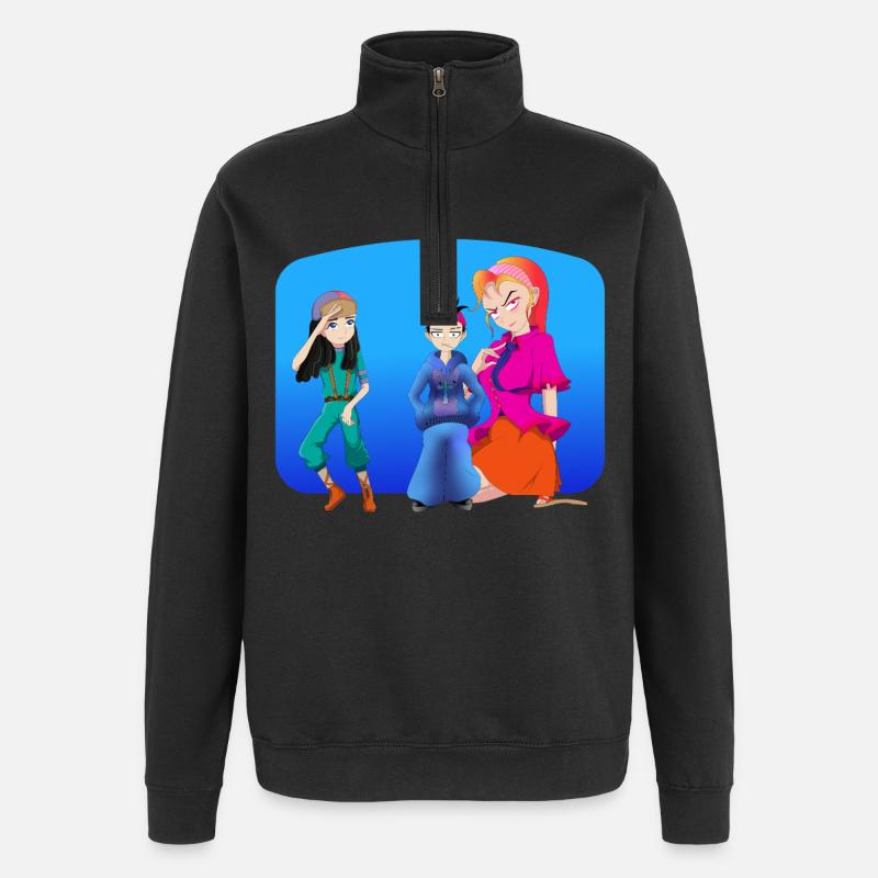 PLAN À TROIS FAMILIAL - Sweat à zip 1/4 - noir