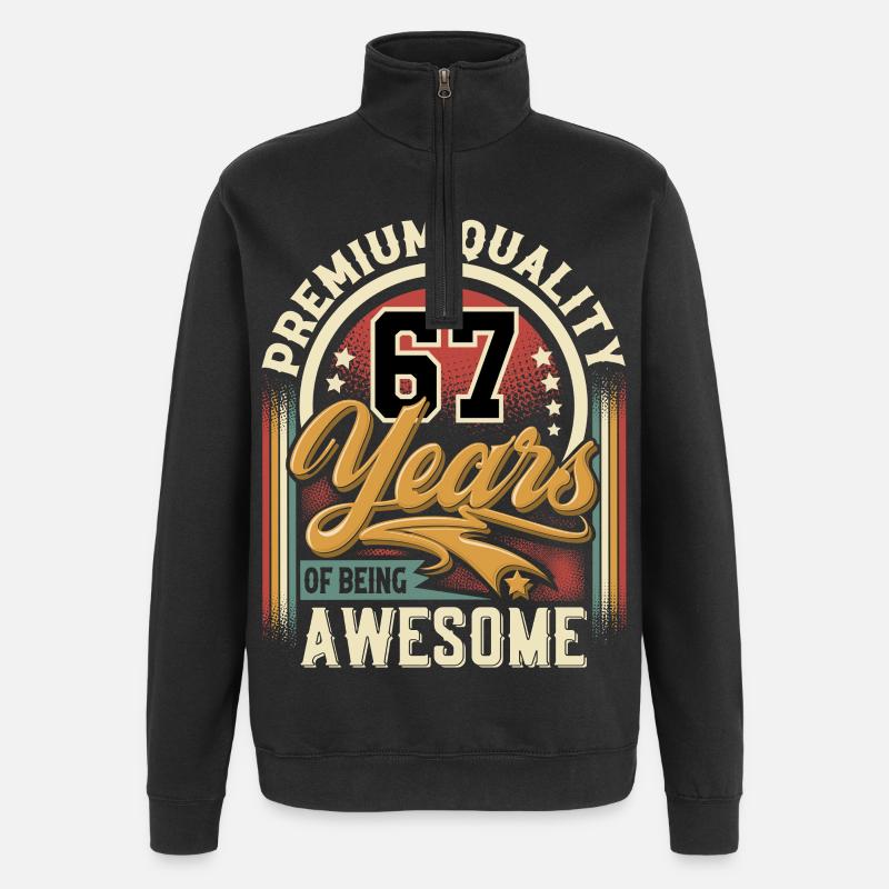 67e anniversaire Millésime - Sweat à zip 1/4 - noir