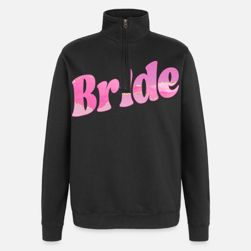 Mariage de mariée - Sweat à zip 1/4 - noir