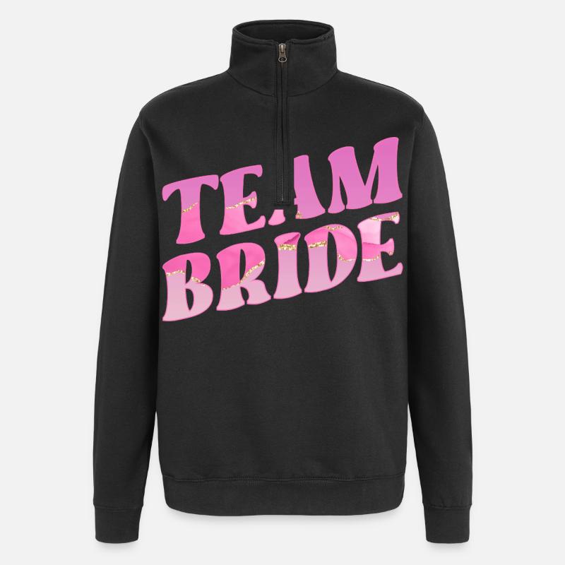Équipe de mariage mariée - Sweat à zip 1/4 - noir