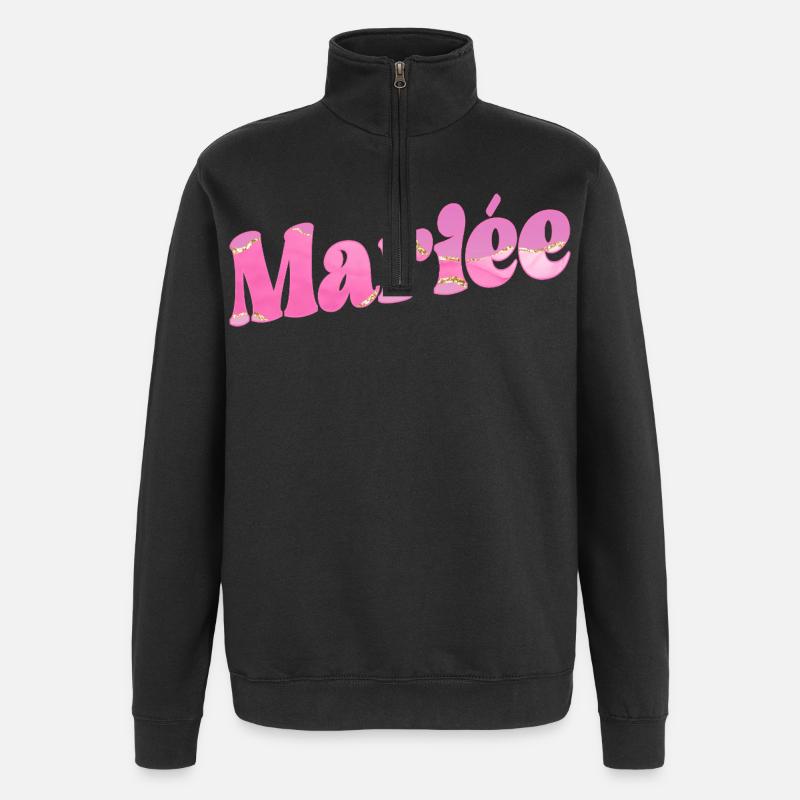 Mariée Mariage - Sweat à zip 1/4 - noir