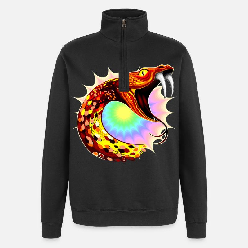 Cosmic Serpent - Quarter-Zip Sweatshirt - black