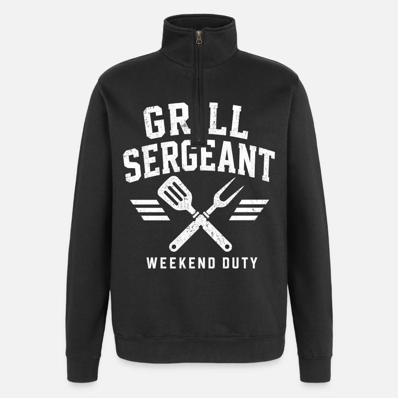 Grill Sergeant BBQ Shirt - Quarter-Zip-Sweatshirt - Schwarz