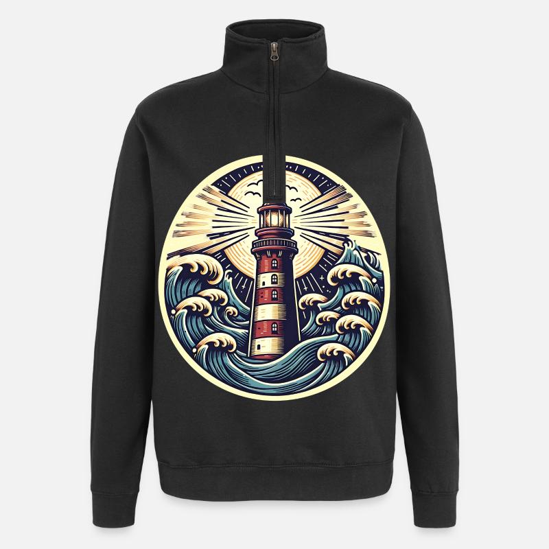 phare - Sweat à zip 1/4 - noir