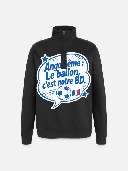Angoulême BD Foot - Quarter-Zip-Sweatshirt - Schwarz